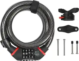 Decathlon Spiraalkabelslot Zefal k-traz c8 comb. 12 mmx185 cm aanbieding