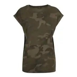 Decathlon Dames Camo Verlengd Schouder Tshirt (Olijf Camo) aanbieding