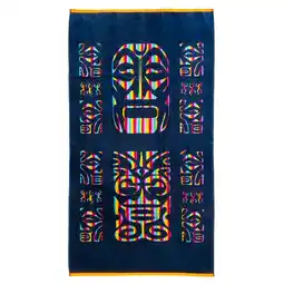Decathlon Jacquard fluweel badstof strandlaken Maski 75x150 400g/m² zwart aanbieding