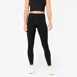 Decathlon Ademende fitnesslegging met hoge taille en mesh inzetstuk voor dames zwart aanbieding