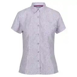 Decathlon Dames Mindano VIII Overhemd met Ditsy print en korte mouwen (Lila Vorst) aanbieding