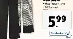 Lidl Broek met wijde pijpen aanbieding