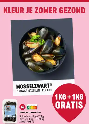 Delhaize Jumbo mosselen aanbieding