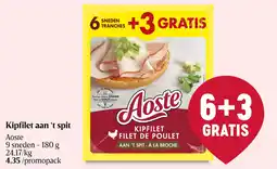 Delhaize Aoste Kipfilet aan 't spit aanbieding