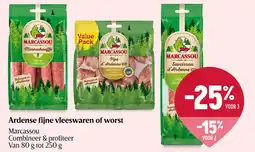 Delhaize Marcassou Ardense fijne vleeswaren of worst aanbieding