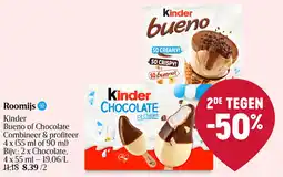 Delhaize Kinder bueno of chocolate roomijs aanbieding