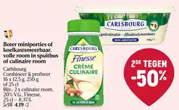 Delhaize Carlsbourg boter miniporties of koelkastsmeerbaar, volle room in spuitbus of culinaire room aanbieding