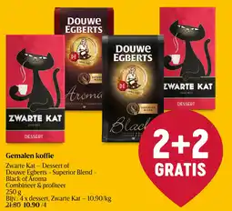 Delhaize Gemalen koffie Zwarte Kat - Dessert of Douwe Egberts - Superior Blend – Black of Aroma aanbieding