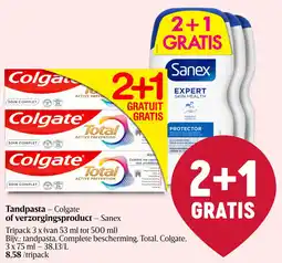 Delhaize Tandpasta - Colgate of verzorgingsproduct – Sanex aanbieding