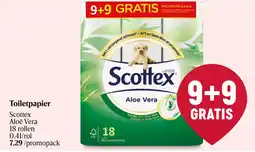 Delhaize Scottex aloë vera toiletpapier aanbieding