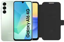 Coolblue Samsung Galaxy A16 128GB Groen 4G + BlueBuilt Book Case Zwart aanbieding