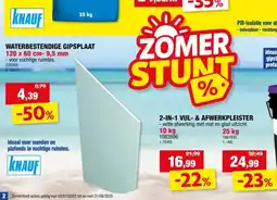 Hubo Knauf gipsplaat waterwerend AK 9,5mm 120x60 cm aanbieding