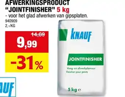 Hubo Knauf Jointfinisher pleister voor gipsplaten 5kg aanbieding