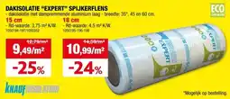 Hubo Knauf Insulation Expert dakisolatie glaswol spijkerflens 490x35x18 cm R4,5 1,715m² aanbieding