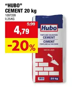 Hubo Hubo cement kalksteen 20kg aanbieding