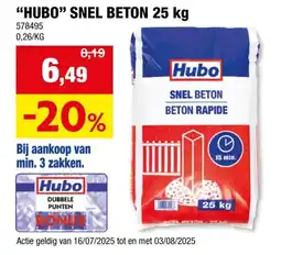 Hubo Hubo snelbeton 25kg aanbieding
