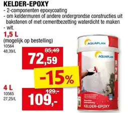 Hubo Aquaplan kelder-epoxy 4l wit aanbieding