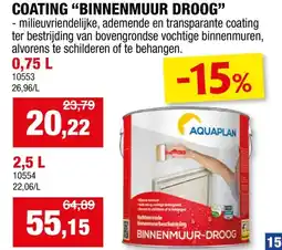 Hubo Aquaplan binnenmuur-droog 0,75l transparant aanbieding