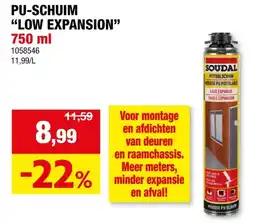 Hubo Soudal PU gun low expansion 750ml aanbieding