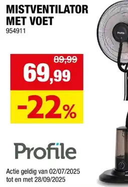 Hubo Profile mistventilator op statief 125cm aanbieding