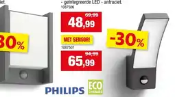 Hubo Philips Splay LED wandlamp 3,8W met beweginssensor antraciet aanbieding
