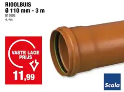 Hubo Scala rioolbuis 110mm 3m aanbieding