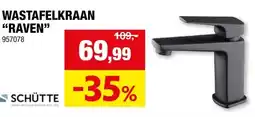 Hubo Schutte Raven wastafelmengkraan mat zwart aanbieding