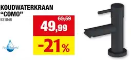 Hubo Aquatrends Como koudwaterkraan recht zwart aanbieding