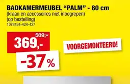 Aquatrends Palm wastafelkast 80cm 1 deur + 3 lades mat wit