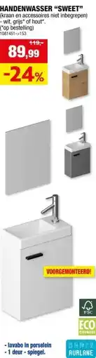 Hubo Aurlane Sweet handenwasser 41x22 cm wit aanbieding