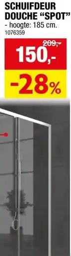 Hubo Aurlane Spot doucheschuifdeur 120x185 cm helder glas aanbieding