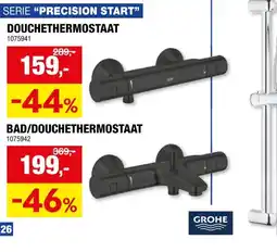 Hubo GROHE Precision Start bad- en douchethermostaat zwart aanbieding