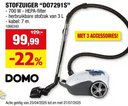 Hubo DOMO DO7291S deep clean stofzuiger met zak 3l aanbieding