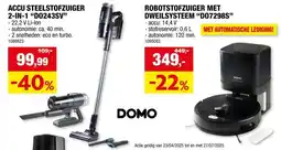 Hubo DOMO DO243SV 2-in-1 draadloze steelstofzuiger zonder zak 22,2V aanbieding