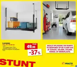 Hubo Practo Home plafondrek 115x70x55/82 cm 150kg zwart aanbieding