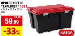 Hubo Keter Explorer opbergkoffer 185l zwart-rood aanbieding
