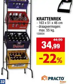 Hubo Practo Home krattenrek zwaar model 163x51x46 cm staal zwart aanbieding