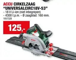 Hubo Bosch UniversalCirc 18V-53 accu cirkelzaag 18V Li-Ion 160mm + zaagblad zonder accu aanbieding