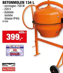 Hubo Altrad Betonmolen 700W 130l aanbieding