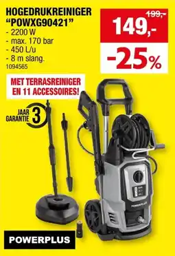 Hubo Powerplus POWXG90421 hogedrukreiniger 2200W aanbieding