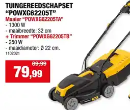 Hubo Powerplus POWXG62205T elektrische grasmaaier 1300W 32cm + elektrische trimmer 250W 22cm aanbieding