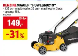 Hubo Powerplus EG POWEG60219 benzine grasmaaier 132cc 39cm aanbieding