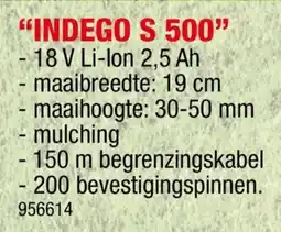 Hubo Bosch Indego S 500 robotmaaier 18V Li-Ion 500m² + accessoires aanbieding