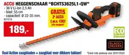 Hubo Black+Decker BCHTS3625L1-QW Powercommand accu heggenschaar 36V Li-Ion 55cm aanbieding