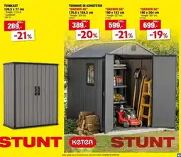 Hubo Keter Premier Tall tuinkast 139,5x77x170,4 cm grijs aanbieding