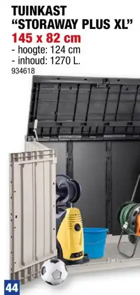 Hubo Toomax Storaway Plus XL tuinberging 145x85x124 cm grijs aanbieding
