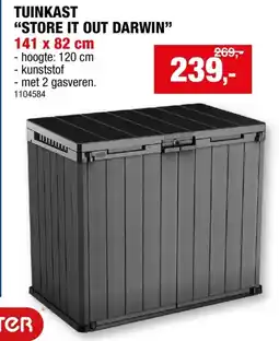 Hubo Keter Store-It-Out Darwin tuinberging 135x81x118 cm grijs aanbieding