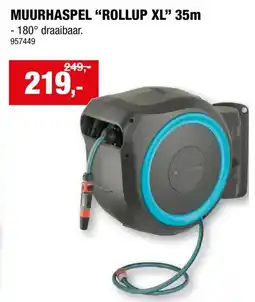 Hubo Gardena RollUp XL muurhaspel met tuinslang 35m blauw aanbieding