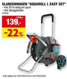 Hubo Gardena AquaRoll L Easy slangenwagen met tuinslang 50m aanbieding