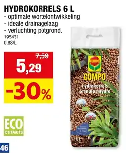 Hubo Compo argex hydrokorrels 6l aanbieding
